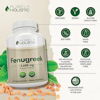 Purely HolisticFenugreek Capsules 3600mg – x10 Concentrated Extract
