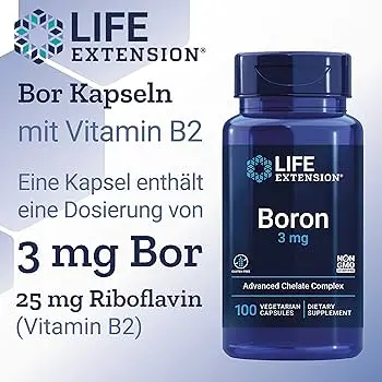 Life Extension Boron 3 mg with Vitamin B2