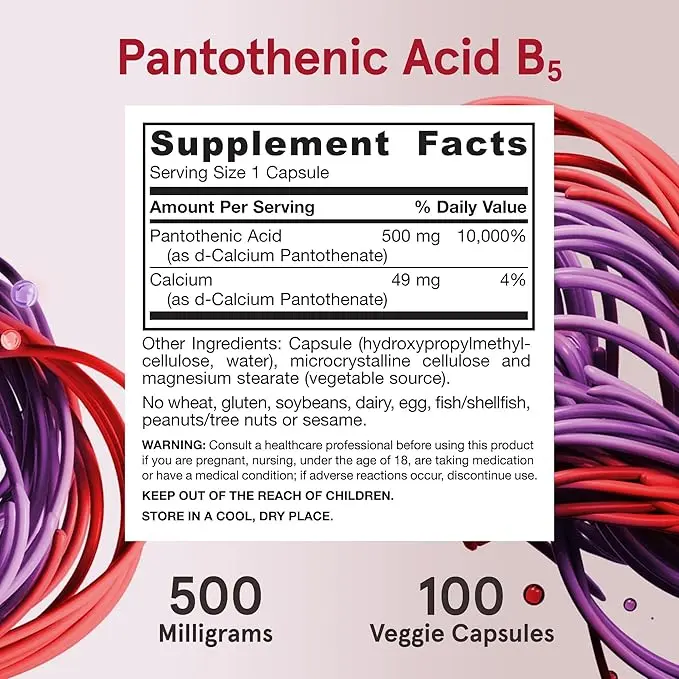 Jarrow Formulas Pantothenic Acid B5 Capsules