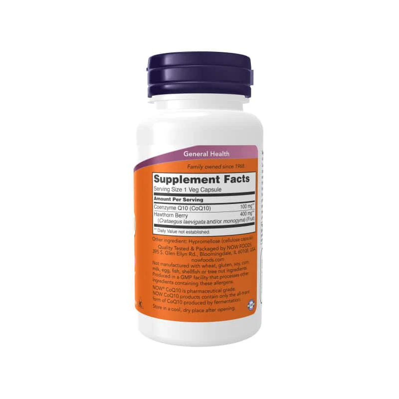 NOW Foods, CoQ10 With Hawthorn Berry, 30 Veg Capsules