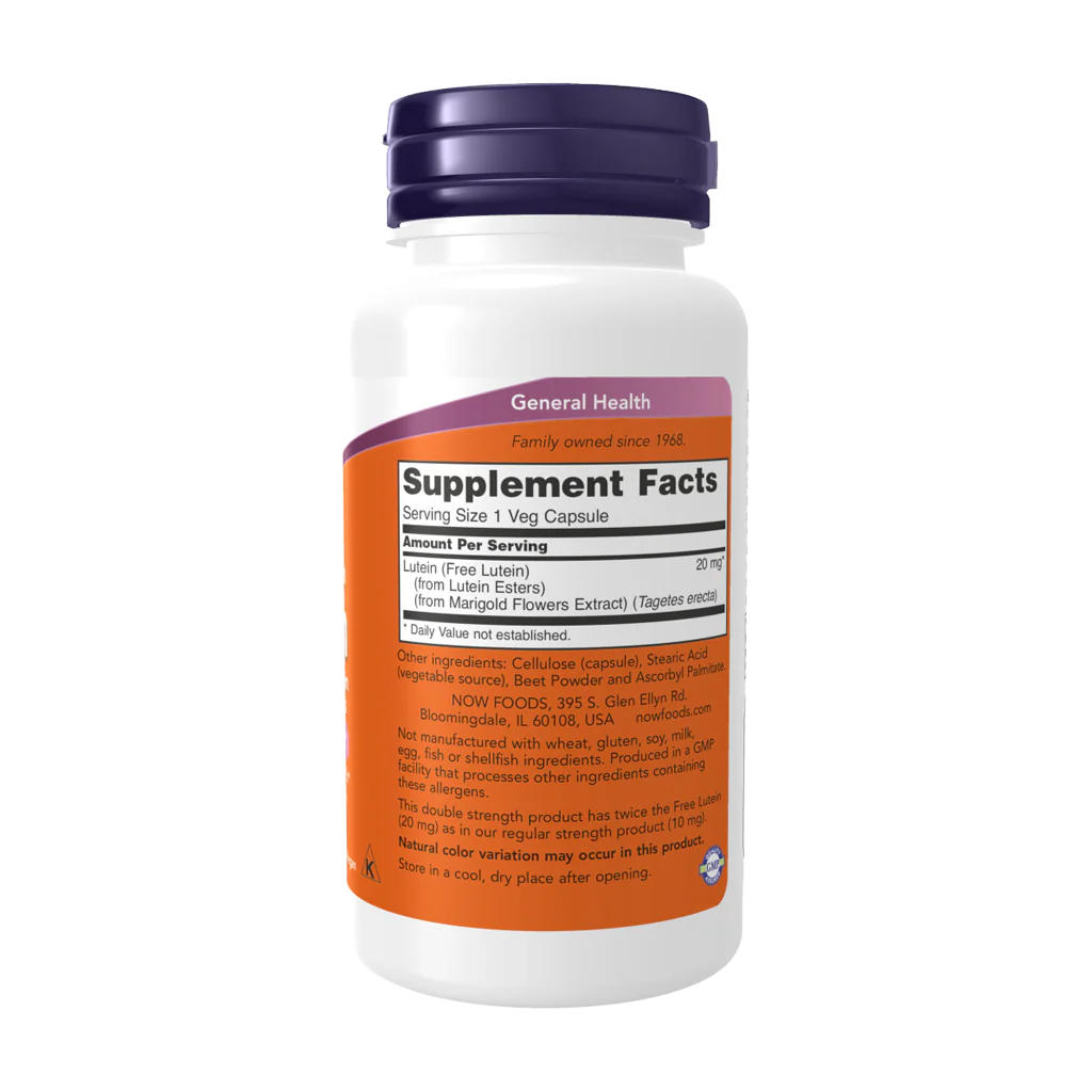 NOW Foods, Lutein, 20 mg, 90 Veg Capsules