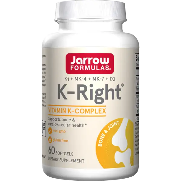 Jarrow Formulas K-Right – Vitamin K-Complex with Vitamin K1, MK-4, MK-7 & Vitamin D3