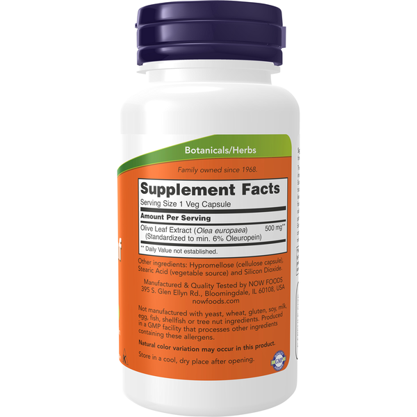 NOW Foods, Olive Leaf Extract, 500 mg, 120 Veg Capsules