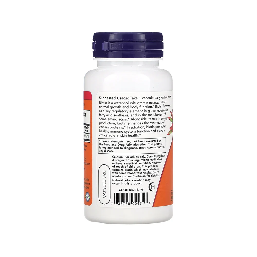 NOW Foods, Biotin, 5,000 mcg, 60 Veg Capsules