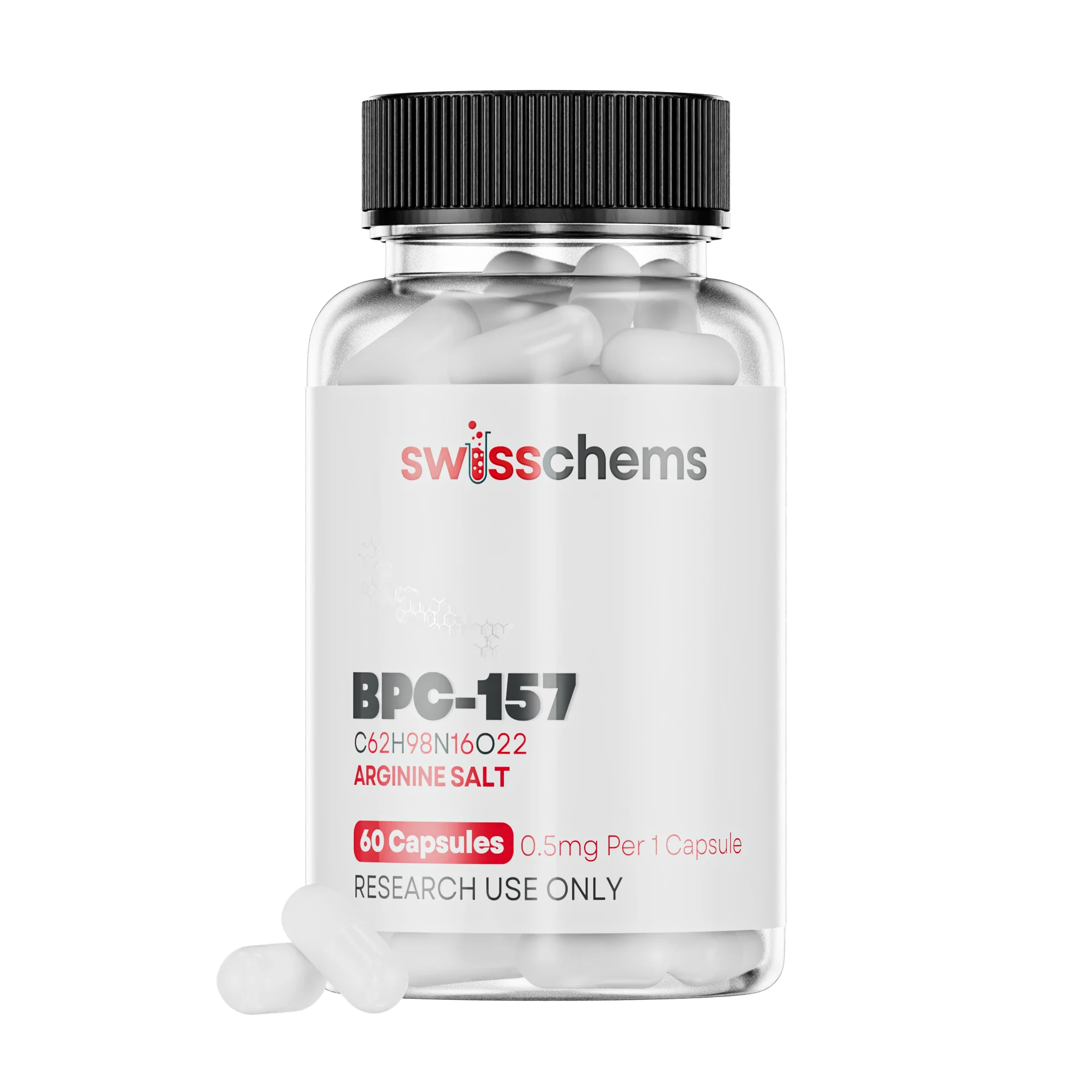 SWISSCHEMS BPC-157 Capsules | 0.5mg Per Capsule