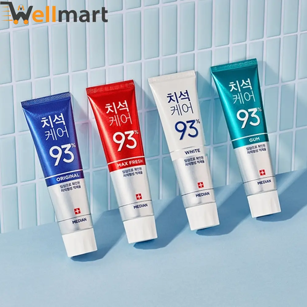 Median Toothpaste Dental Care, Green, Red, Blue, White