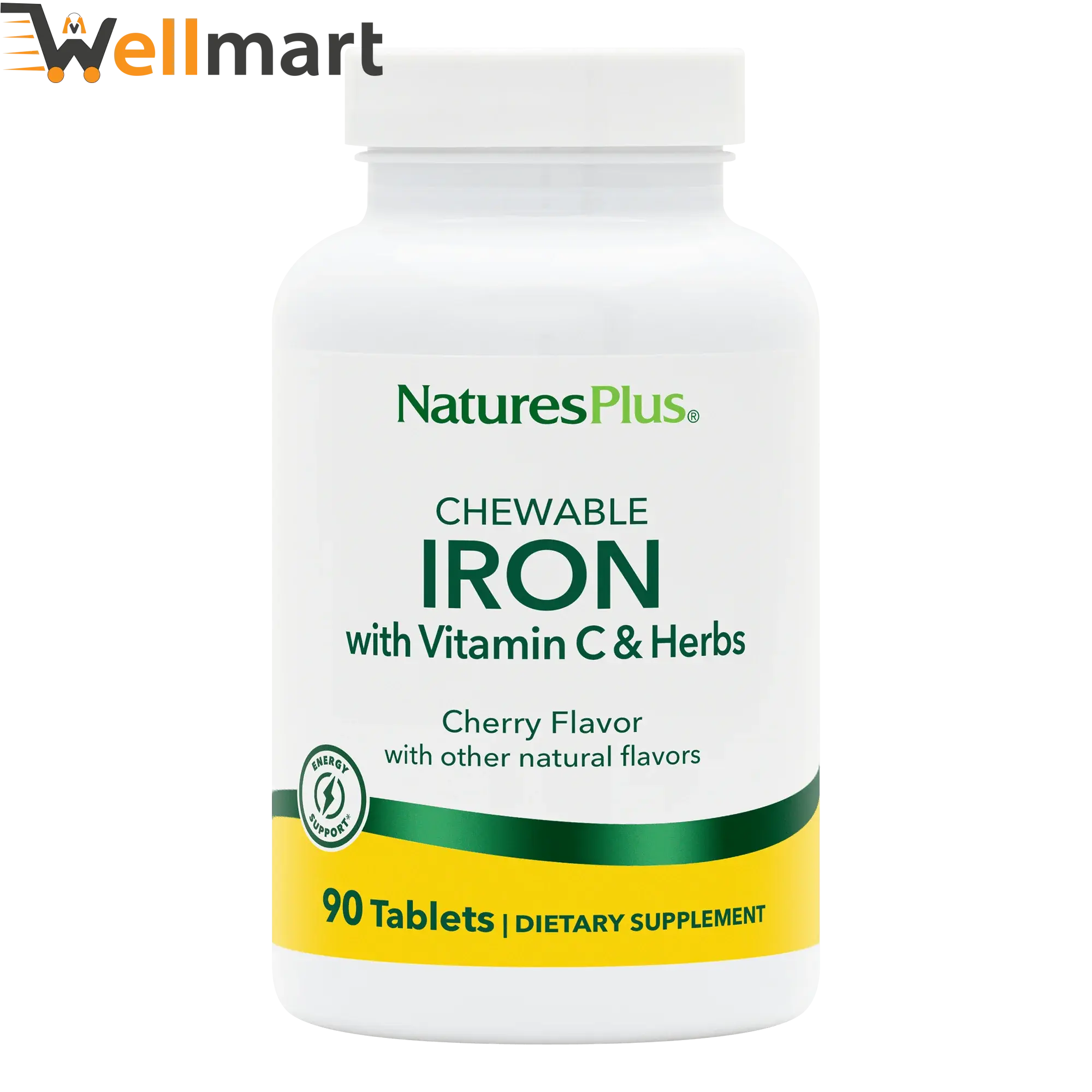 Natures Plus Chewable Iron With Vitamin C & Herbs Supplement