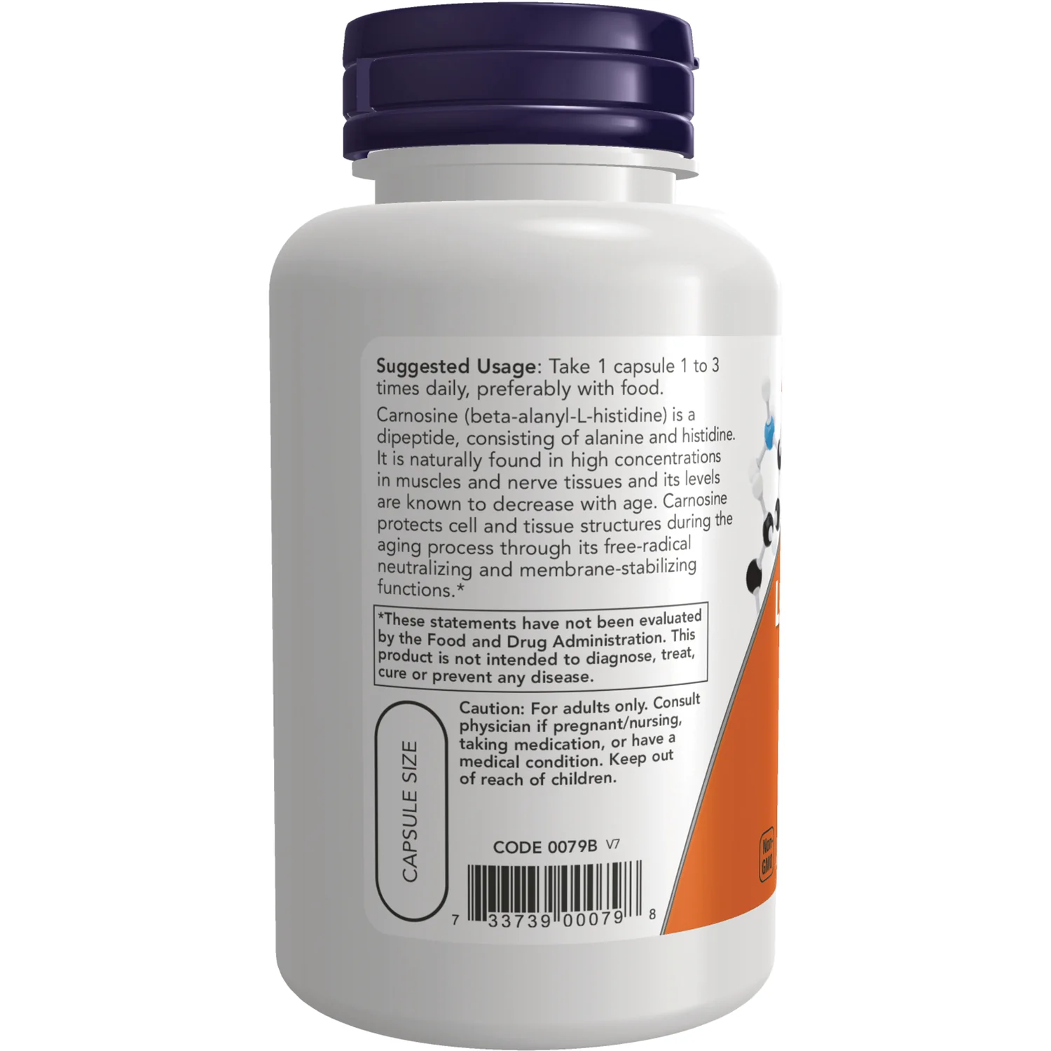 NOW Foods, L-Carnosine, 500 mg, 100 Veg Capsules