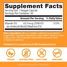 Doctor’s Best Vegan Vitamin D3 with Vitashine® D3 – 2,500 IU