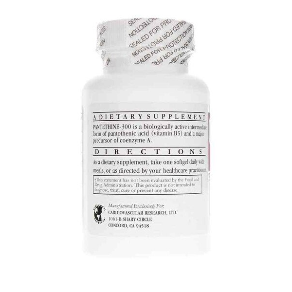 Cardiovascular Research R Ltd Pantethine-300 Vitamin B5 Capsules