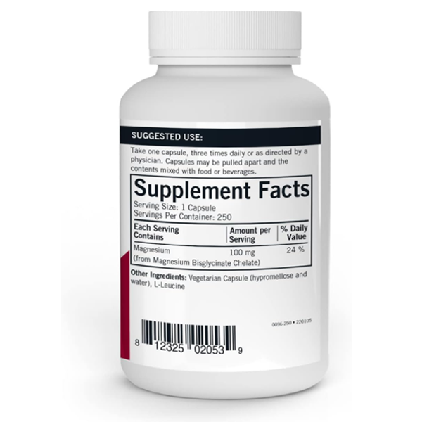 Kirkman Magnesium Bisglycinate Chelate 100 Mg Capsules