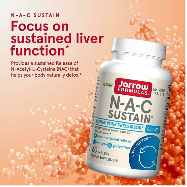 Jarrow Formulas Vegan N-a-c Sustain 600 Mg Capsules