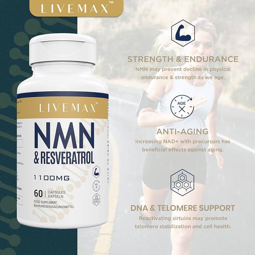 LiveMax NMN & Resveratrol Capsules 1100MG