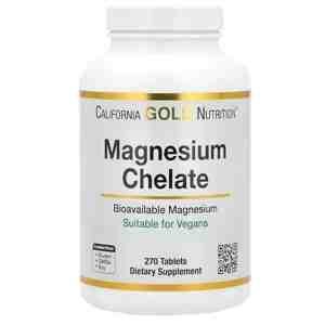 California Gold Nutrition Magnesium Chelate| 90 Tablets