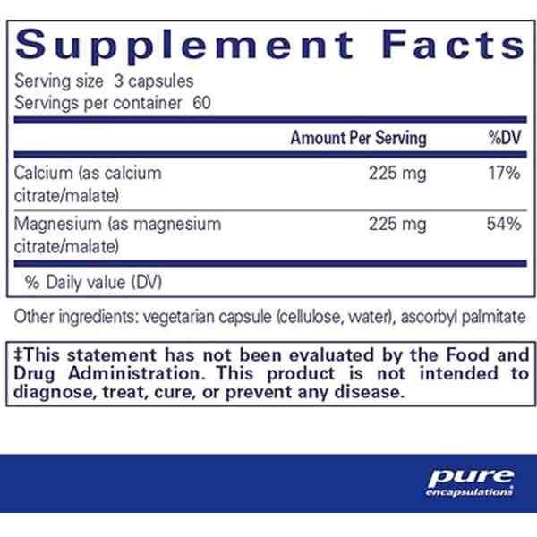 Pure Encapsulations Calcium Magnesium (Citrate) – 180 Capsules