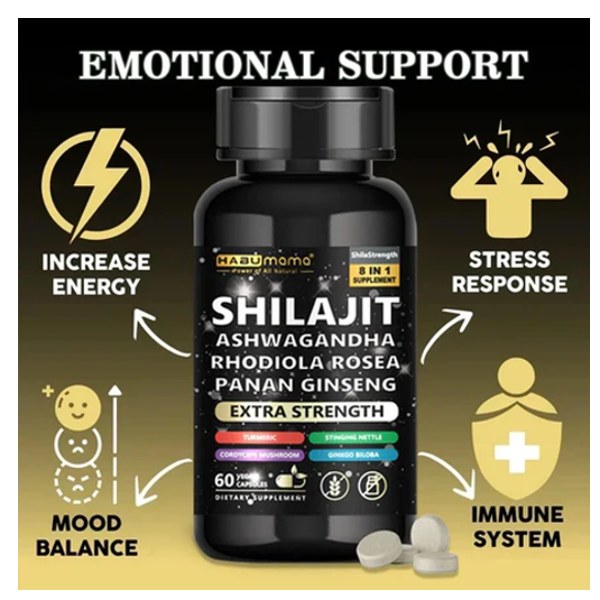 Zoyava Shilajit Ashwagandha Rhodiola Rosea Capsules