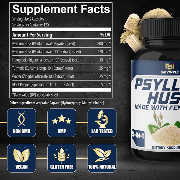 BMVINVOL Psyllium Husk Capsules