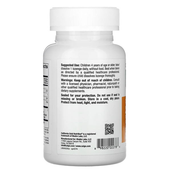 California Gold Nutrition Kids Zinc Plus Lozenge Capsules