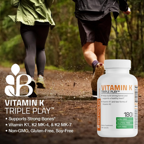 Bronson Vitamin K Triple Play Capsules