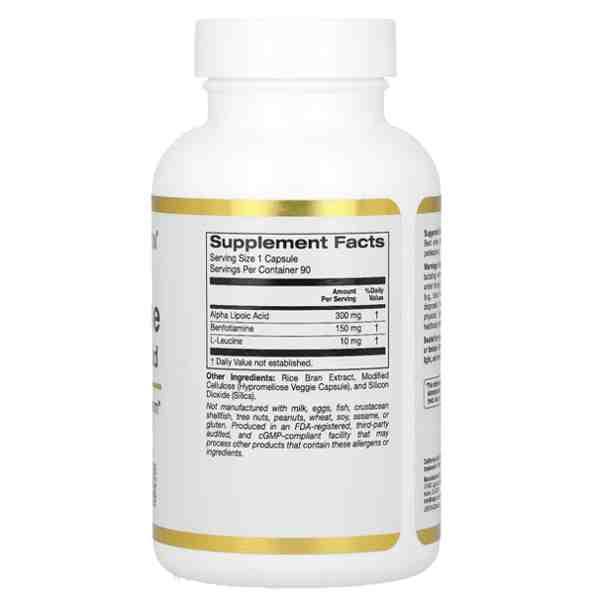 California Gold Nutrition® Benfotiamine + Alpha Lipoic Acid
