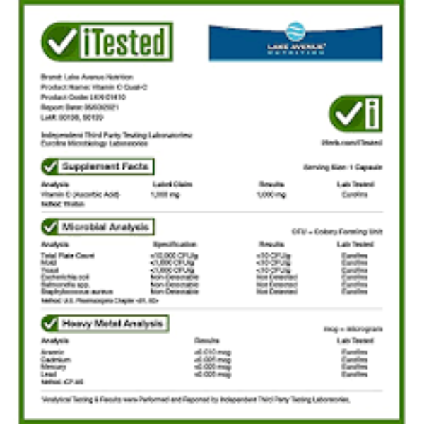 Lake Avenue Nutrition Vitamin C, Quali-c Supplement