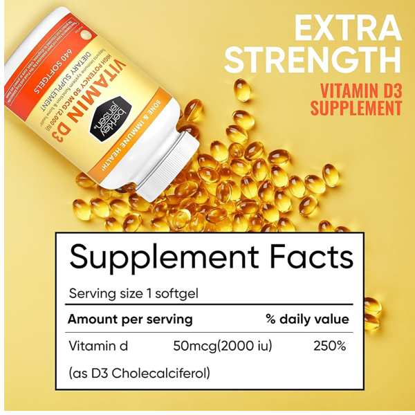 Berkley Jensen Vitamin D3 2000 Iu Capsules