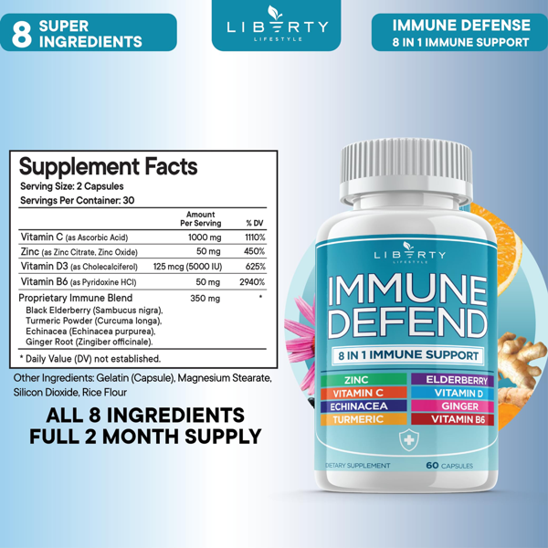Liberty Immune Defense 8 In 1 Immune Support Capsules