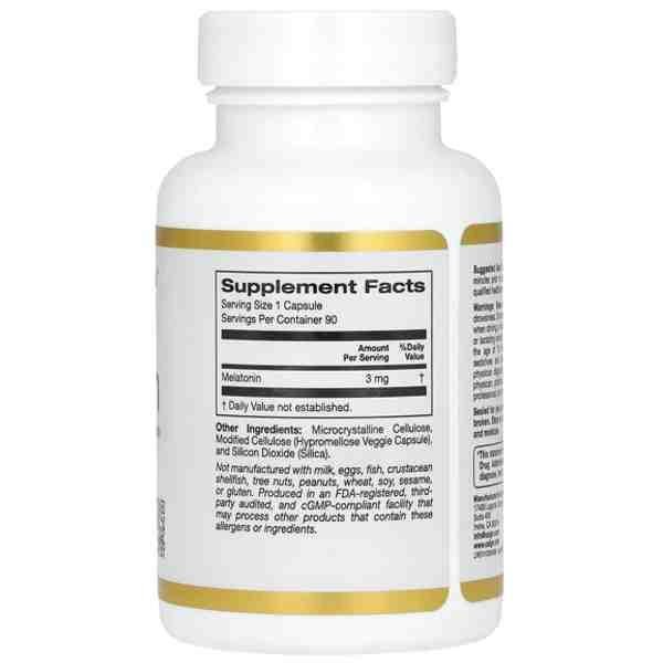 California Gold Nutrition Melatonin | 90 Capsules