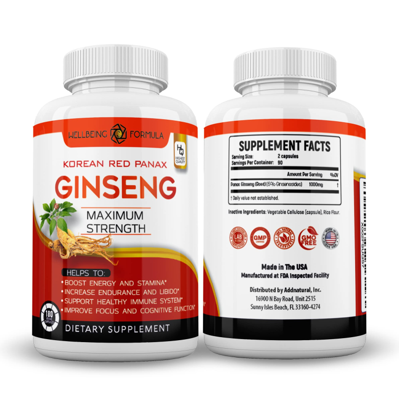 Wellbeing Formula Korean Red Panax Ginseng Capsules