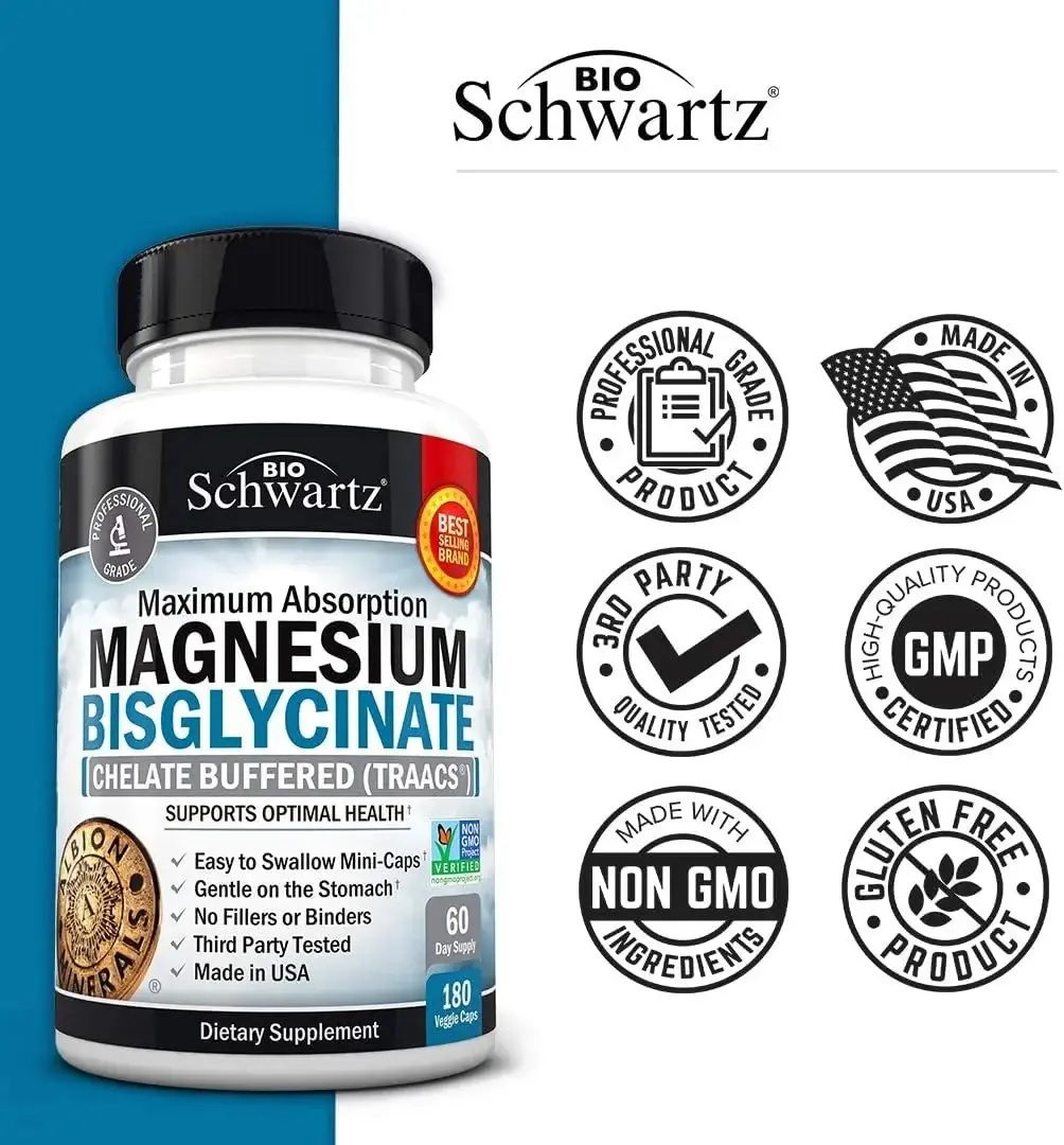 Bio Schwartz Maximum Absorption Magnesium Bisglycinate