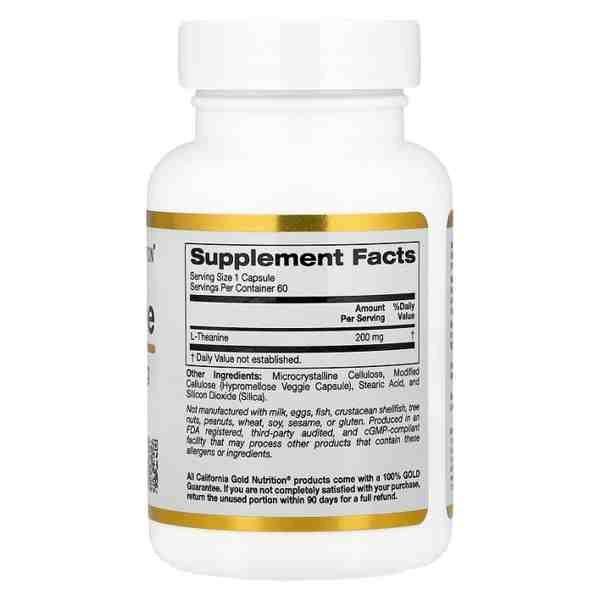 California Gold Nutrition L-Theanine 200 mg – AlphaWave- 60 Capsules