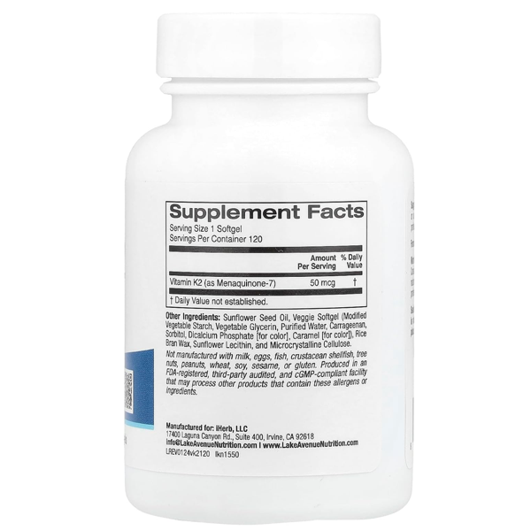 Lake Avenue Nutrition Vitamin K2 (As Menaquinone-7)