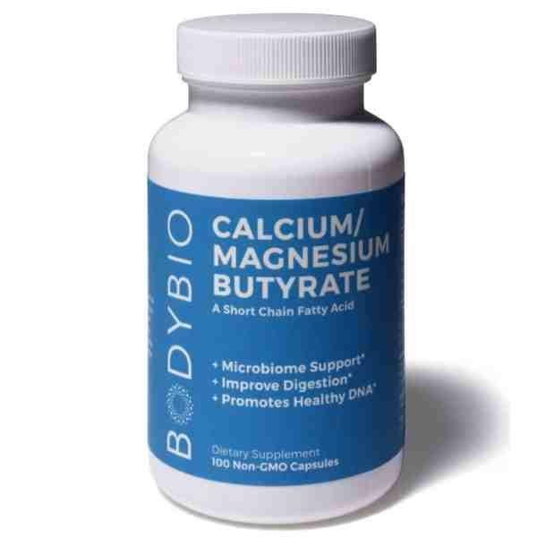 BODYBIO Calcium/Magnesium Butyrate | 250 Capsules