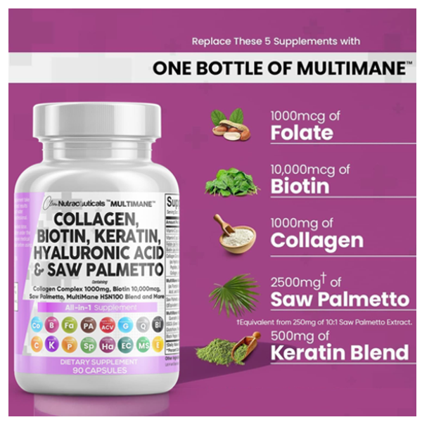 Clean Nutraceuticals Collagen, Biotin Capsules