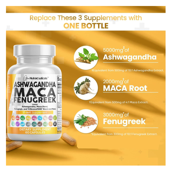 Clean Nutraceuticals Ashwagandha Maca Fenugreek