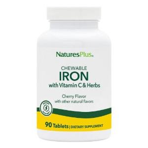 Natures Plus Chewable Iron With Vitamin C & Herbs Supplement