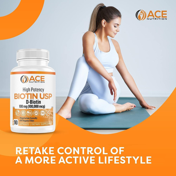 Ace Nutrition High Potency Biotin Usp 100mg Capsules