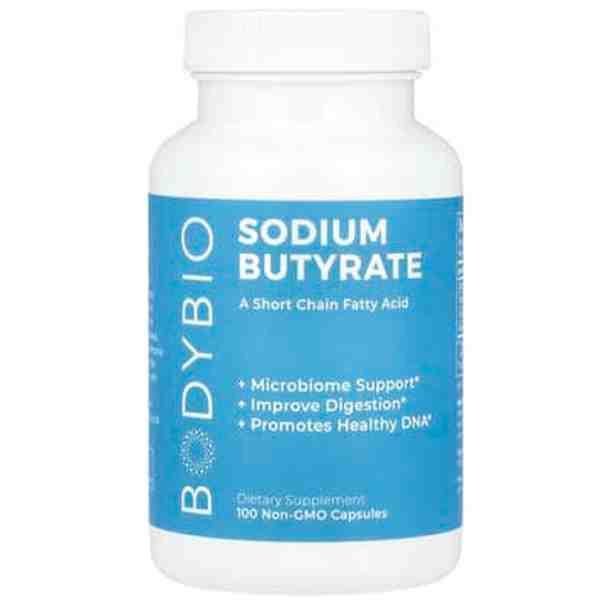 BODYBIO Sodium Butyrate – 100 Capsules