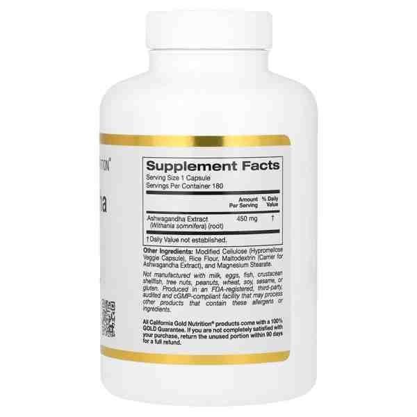 California Gold Nutrition Ashwagandha Root Extract 450 mg