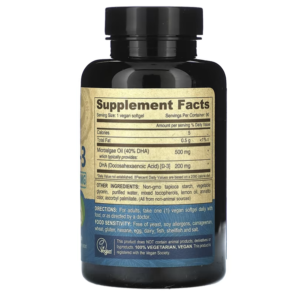 Deva Vegan Omega-3 DHA 200 mg Capsules