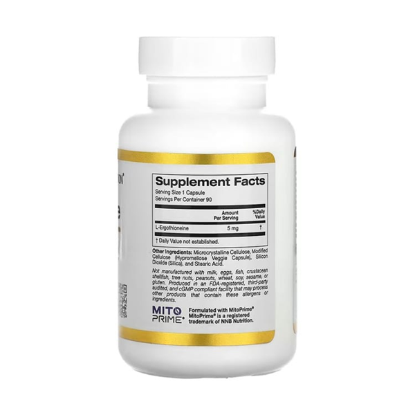 California Gold Nutrition Ergothioneine 25 Mg 90 Capsules