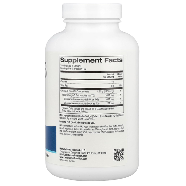 Lake Avenue Nutrition Omega-3 Fish Oil