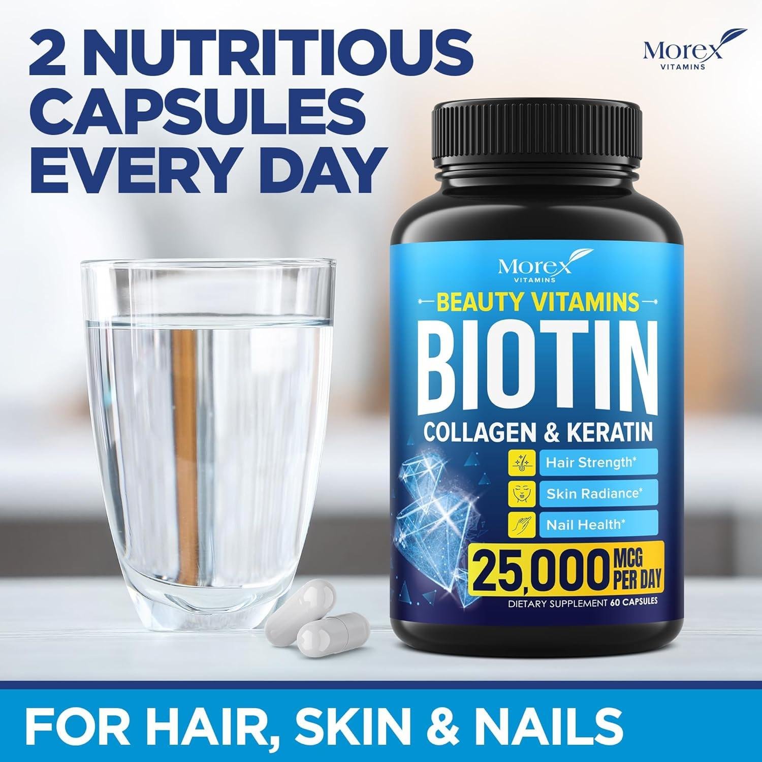Morex Vitamin Beauty Vitamins Biotin Keratin & Collagen Capsules