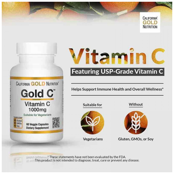California Gold Nutrition Gold C Vitamin C 1000mg Capsules