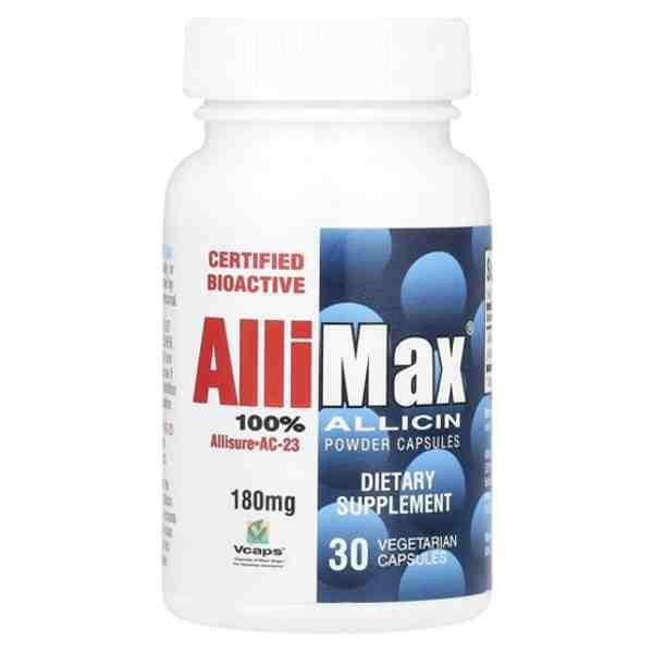 AlliMax – 100% Allicin Powder Capsules| 30 Vegetarian Capsules