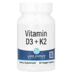 Lake Avenue Nutrition Vitamin D3 + K2 | 60 Capsules