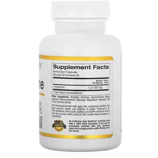 California Gold Nutrition L-Glutamine with AjiPure® |120 Capsules