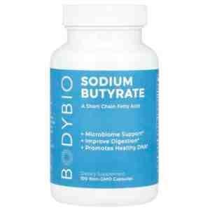 BODYBIO Sodium Butyrate – 100 Capsules