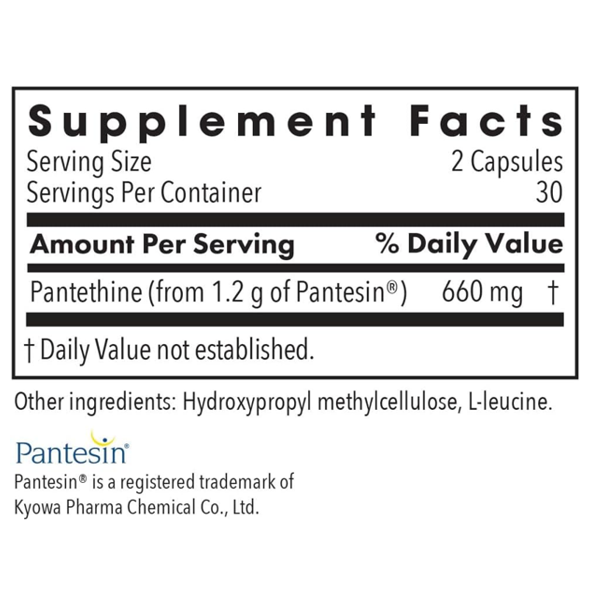 Allergy Research Group Pantethine Vitamin B5 Metabolite Capsules