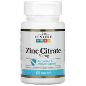 21st Century Zinc Citrate 50 mg | 60 Tablets